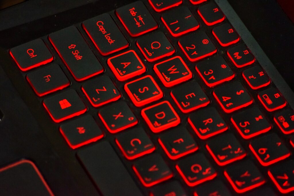 black laptop keyboard